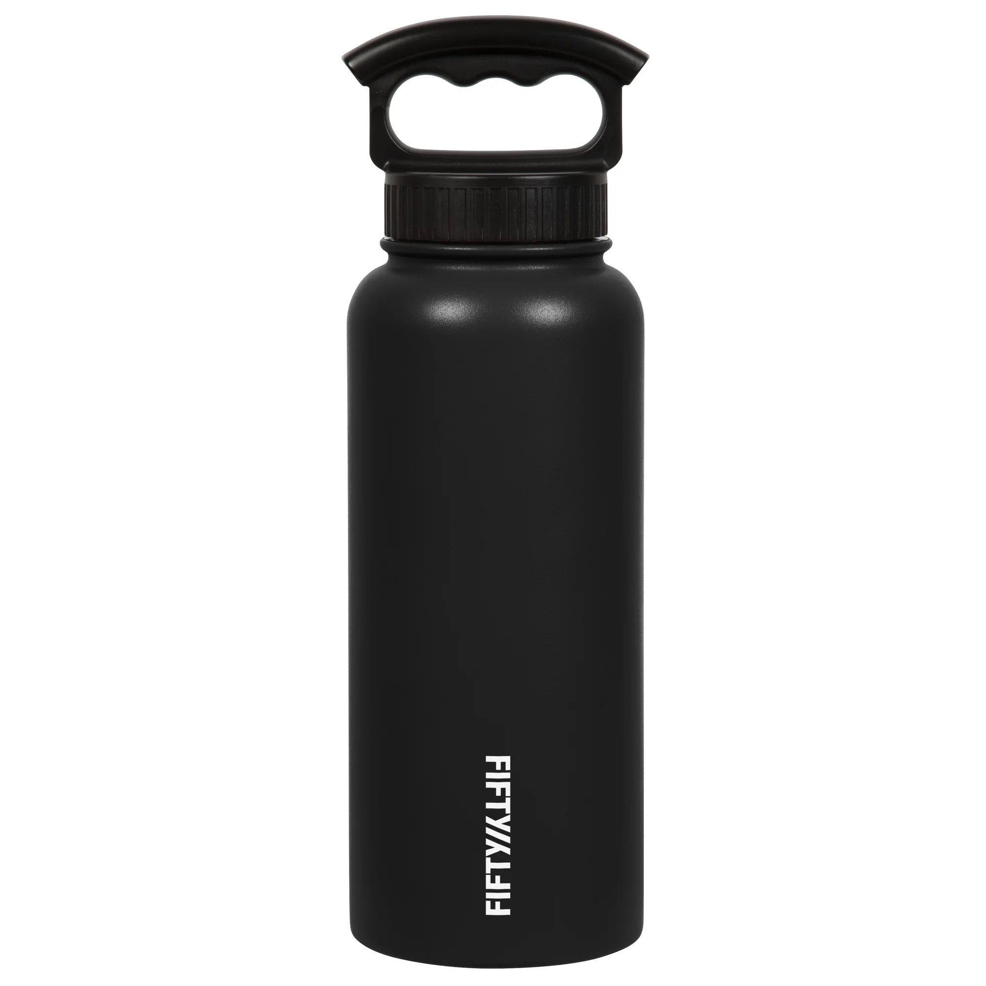 FIFTY/FIFTY, 34oz - Matte Black Bottle-3 Finger Grip Cap, Size 34 oz, Color Black, Model# V34001BK0